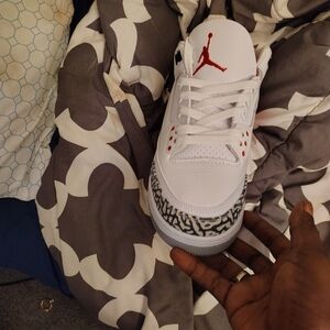 Jordan White and Red Athletic Shoes